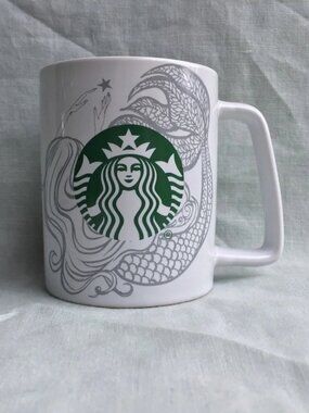 Starbucks Coffee 2020 white and grey siren mermaid logo 11 oz. mug